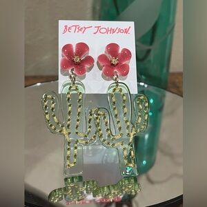 Betsey Johnson Cactus Earrings, new!